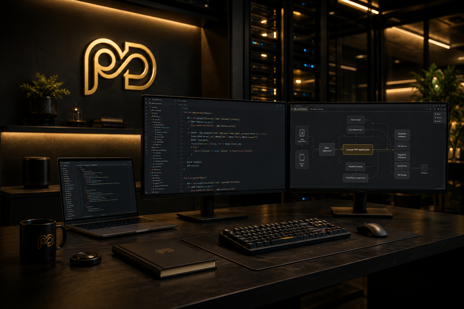 Laravel development setup representing clean architecture and coding workflows