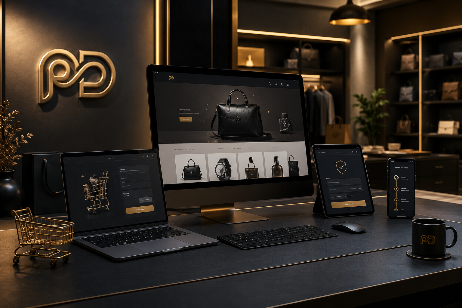 Modern store setup and storefront management concept for Shopify and branded commerce