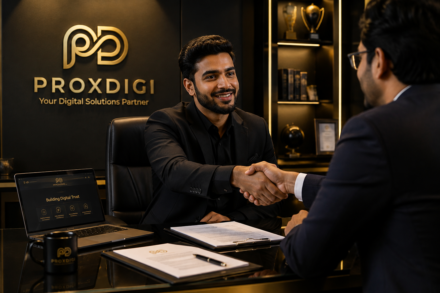 Trust-based business agreement and client confidence concept