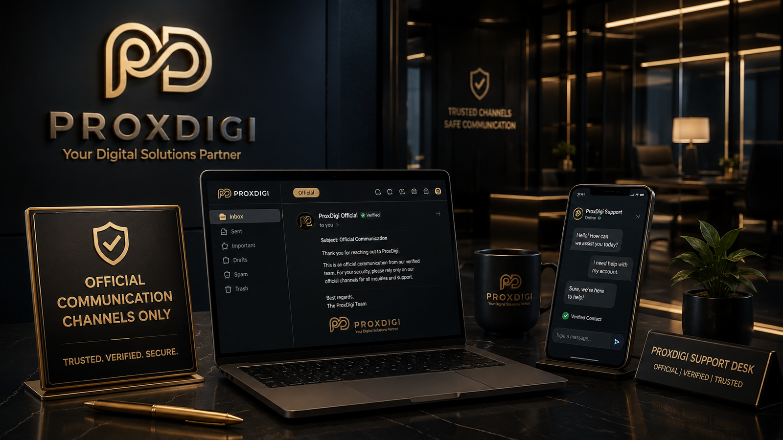 Official communication channels only for secure and verified client support