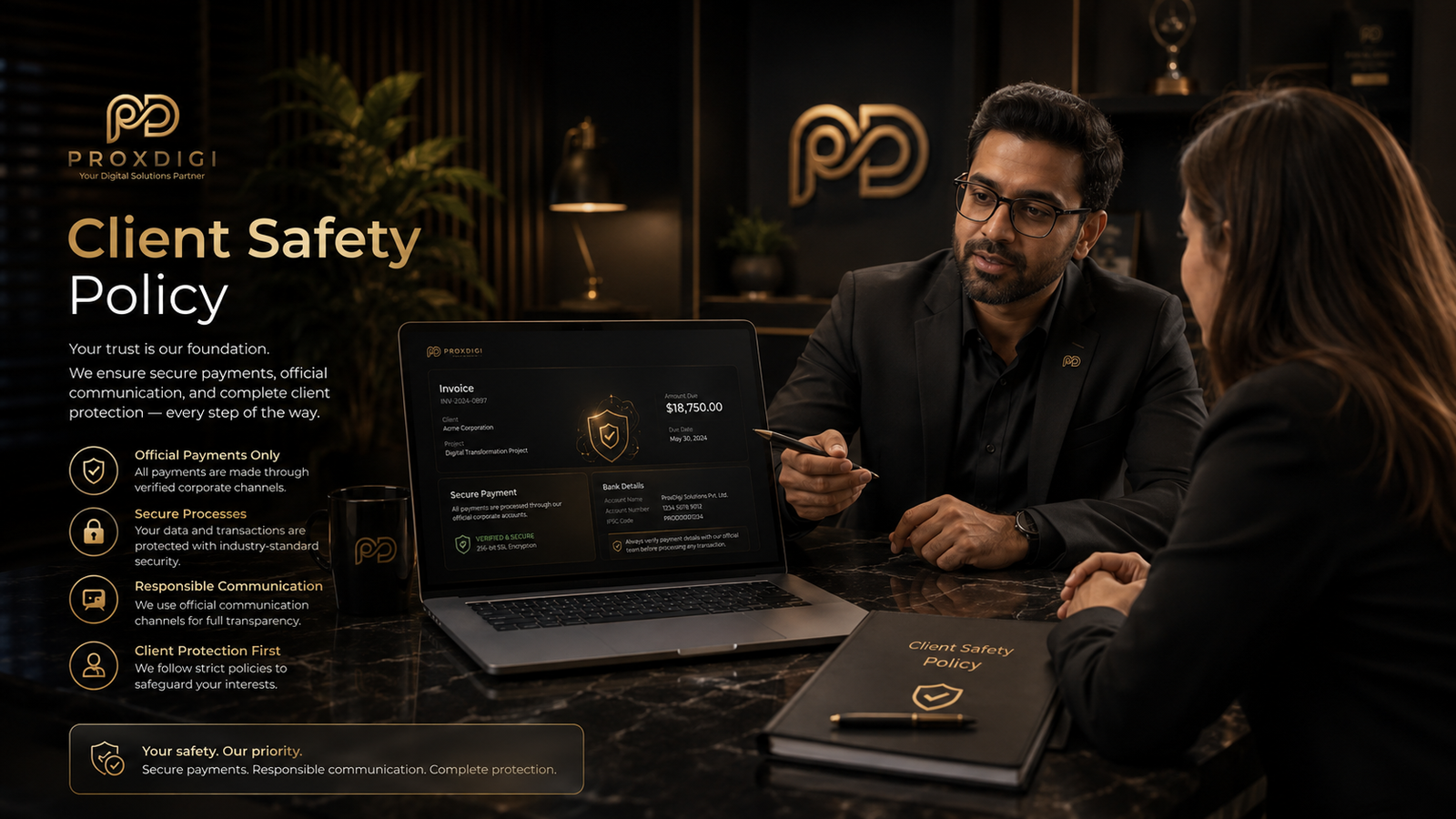 ProxDigi client safety and official payment policy