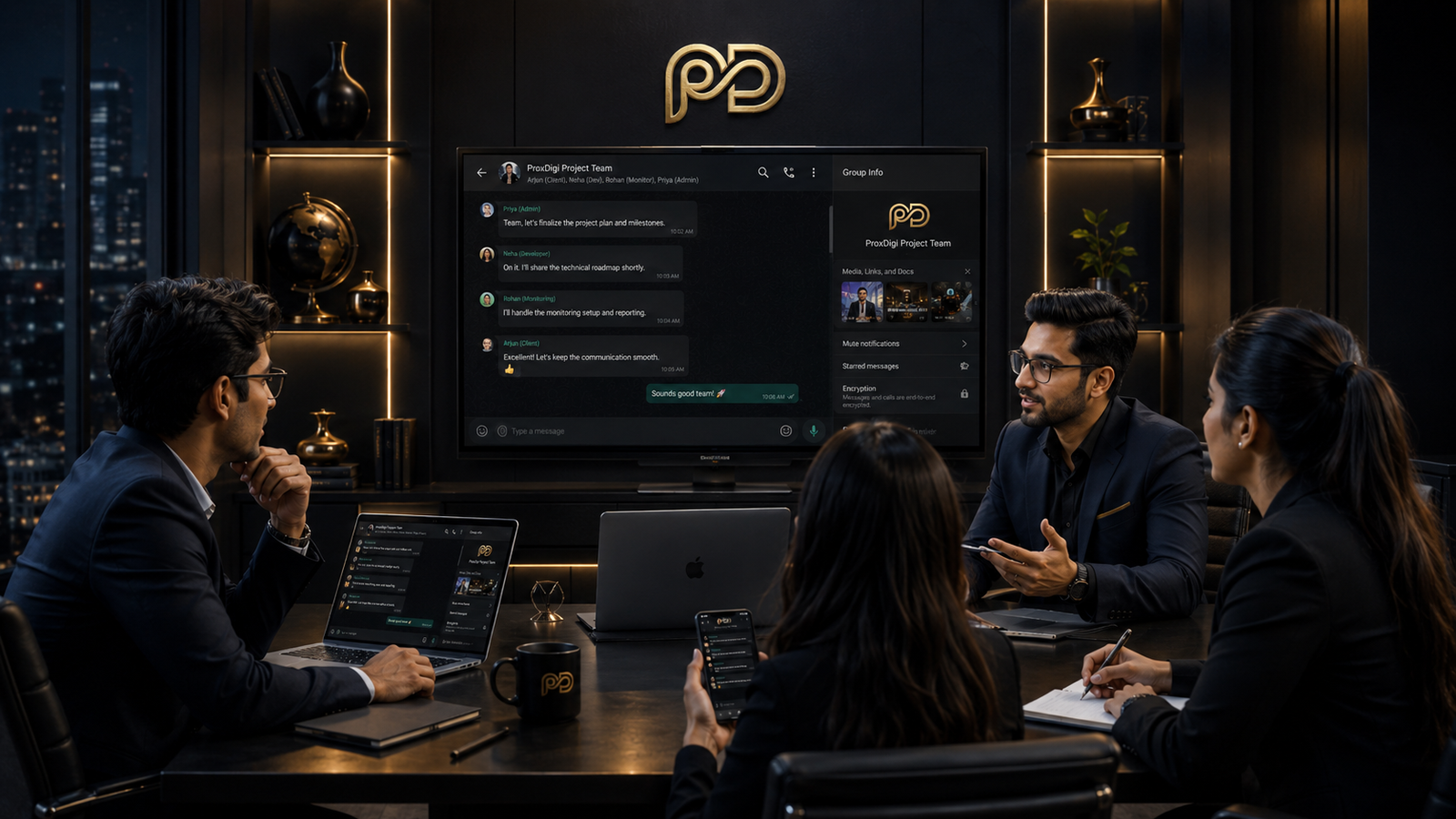 Project team setup with client, developer, monitor, and admin