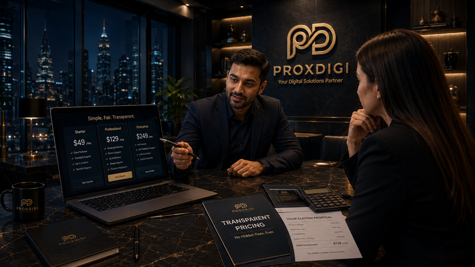 ProxDigi transparent pricing philosophy and clear proposal process